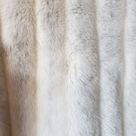 Vintage Avec Tu Glenoit Lined Faux Fur Coat 1970 Size 13 Made in USA Cream Gray - Picture 10 of 16